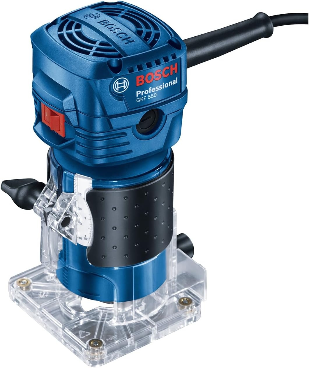 Bosch Professional Randfrees GKF 550 (incl. parallelaanslag, rolgeleiding, grijs, 2x moersleutel (17mm, 10 mm), in doos)