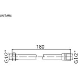 GRIFEMA G852-18 Doucheslang, 1,8 m Bescherming Tegen Verdraaien Doucheslang, Zilver - Maat 1,8 KM