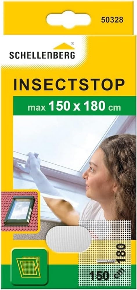 Schellenberg 50328 horrengaas voor dakramen met ritssluiting, 150 x 180 cm, wit