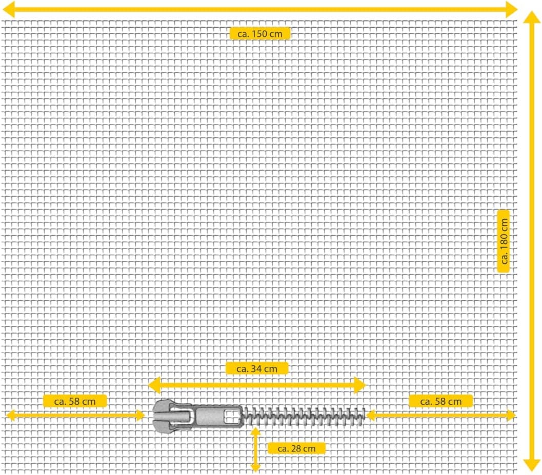 Schellenberg 50328 horrengaas voor dakramen met ritssluiting, 150 x 180 cm, wit