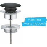 GROHE Start, wastafelarmatuur waterbesparend (kraan voor de badkamer, badkamerkraan met pop-up afvoer, 17 cm hoog, met 3-in-1 gereedschap, eenvoudige installatie op wastafel), zwart, 235502432