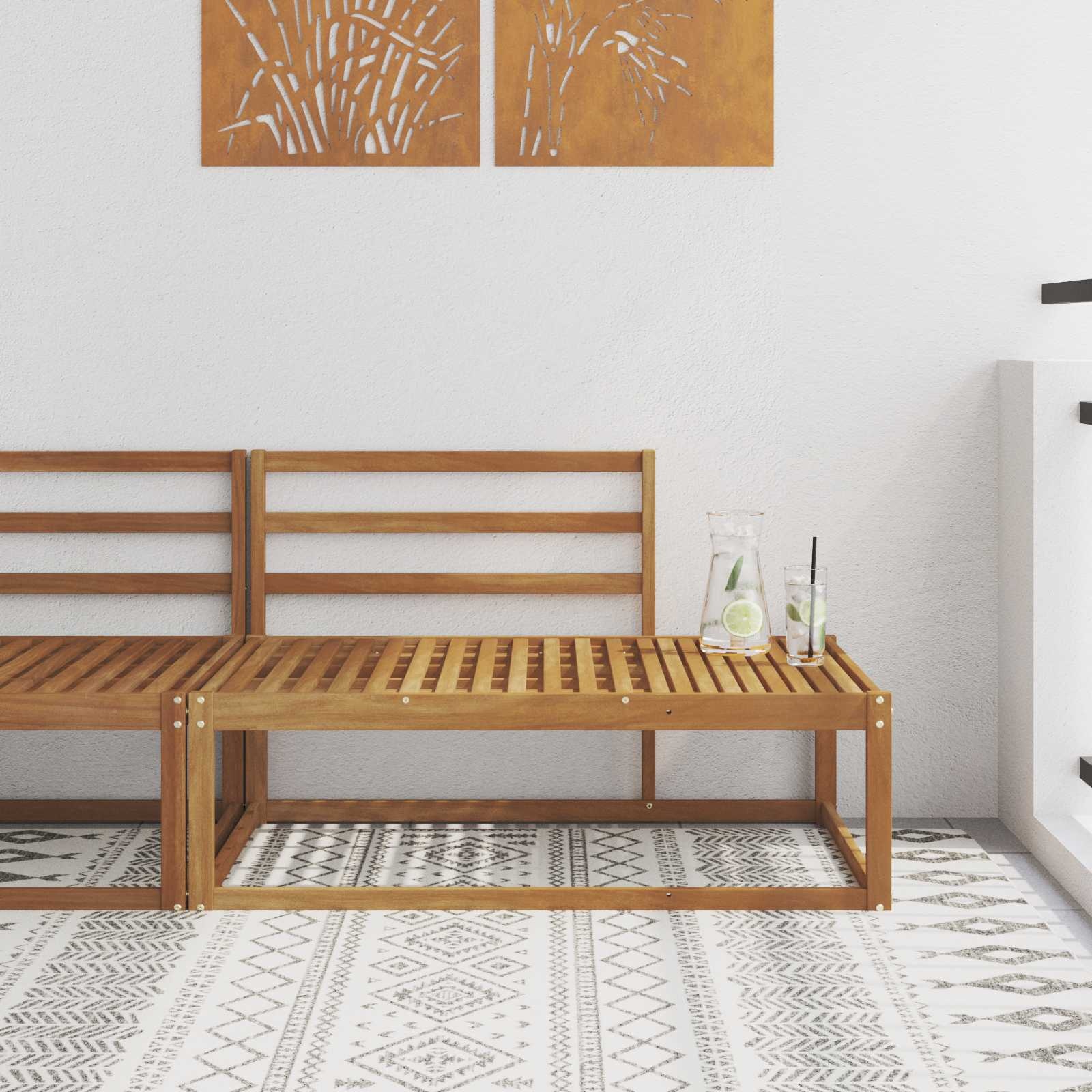 vidaXL Buiten Eindbank Naturel 115 x 83 x 73 cm