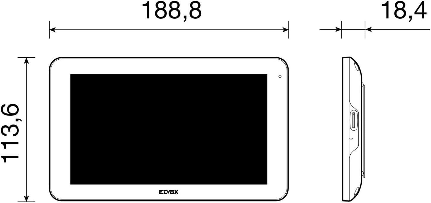 Vimar K40956 videospreekalageset 2 familie bevat handsfree touchscreen-videohaustelefoon LCD7in en WLAN-verbinding, 2-knops beltablet met regenbescherming, voeding, met accessoires voor AP-installatie