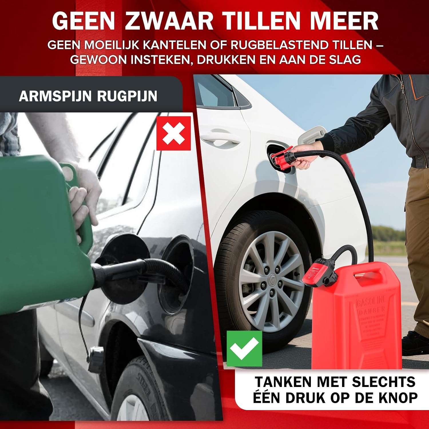 moveland Elektrische Brandstofpomp Auto-Stop 8,3 L/min Benzine & Diesel