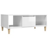 Salontafel Hoogglans Wit Bewerkt Hout 90x50x36,5 cm - 53% Korting