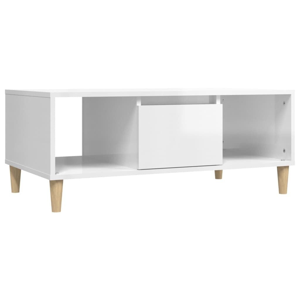 Salontafel Hoogglans Wit Bewerkt Hout 90x50x36,5 cm - 53% Korting