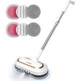 AlfaBot S2 Draadloze Elektrische Mop, Vloerreiniger 400 ml Watertank, 60 Minuten Looptijd, Met Led-licht en Sproeier, Voor Hardhout en Tegelvloeren