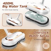 AlfaBot S2 Draadloze Elektrische Mop, Vloerreiniger 400 ml Watertank, 60 Minuten Looptijd, Met Led-licht en Sproeier, Voor Hardhout en Tegelvloeren