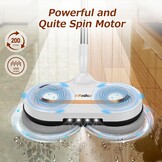 AlfaBot S2 Draadloze Elektrische Mop, Vloerreiniger 400 ml Watertank, 60 Minuten Looptijd, Met Led-licht en Sproeier, Voor Hardhout en Tegelvloeren
