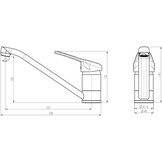 Hoga 77450 PORTO eenhands wastafelarmatuur, chroom