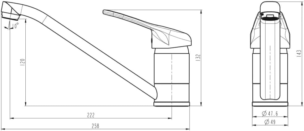 Hoga 77450 PORTO eenhands wastafelarmatuur, chroom