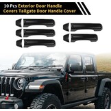 1 Set Exterieur Deurhandgreep Covers Achterklep Deurhandgreep Cover voor Jeep Wrangler JL JLU 2018-2022 voor Jeep Gladiator JT 2020-2021 Auto Deurhandgreep Beschermer ABS Zwart