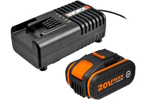 Accu- & Snellader Set 20V 4000mAh voor Worx PowerShare | 46% Korting
