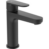 Ideal Standard Cerafine O wastafelarmatuur, Grande, inclusief push-open ventiel, met FirmaFlow patroon, waterbesparend, snelmontagesysteem Easy Fix, Silk Black