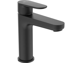 Ideal Standard Cerafine O wastafelarmatuur, Grande, inclusief push-open ventiel, met FirmaFlow patroon, waterbesparend, snelmontagesysteem Easy Fix, Silk Black
