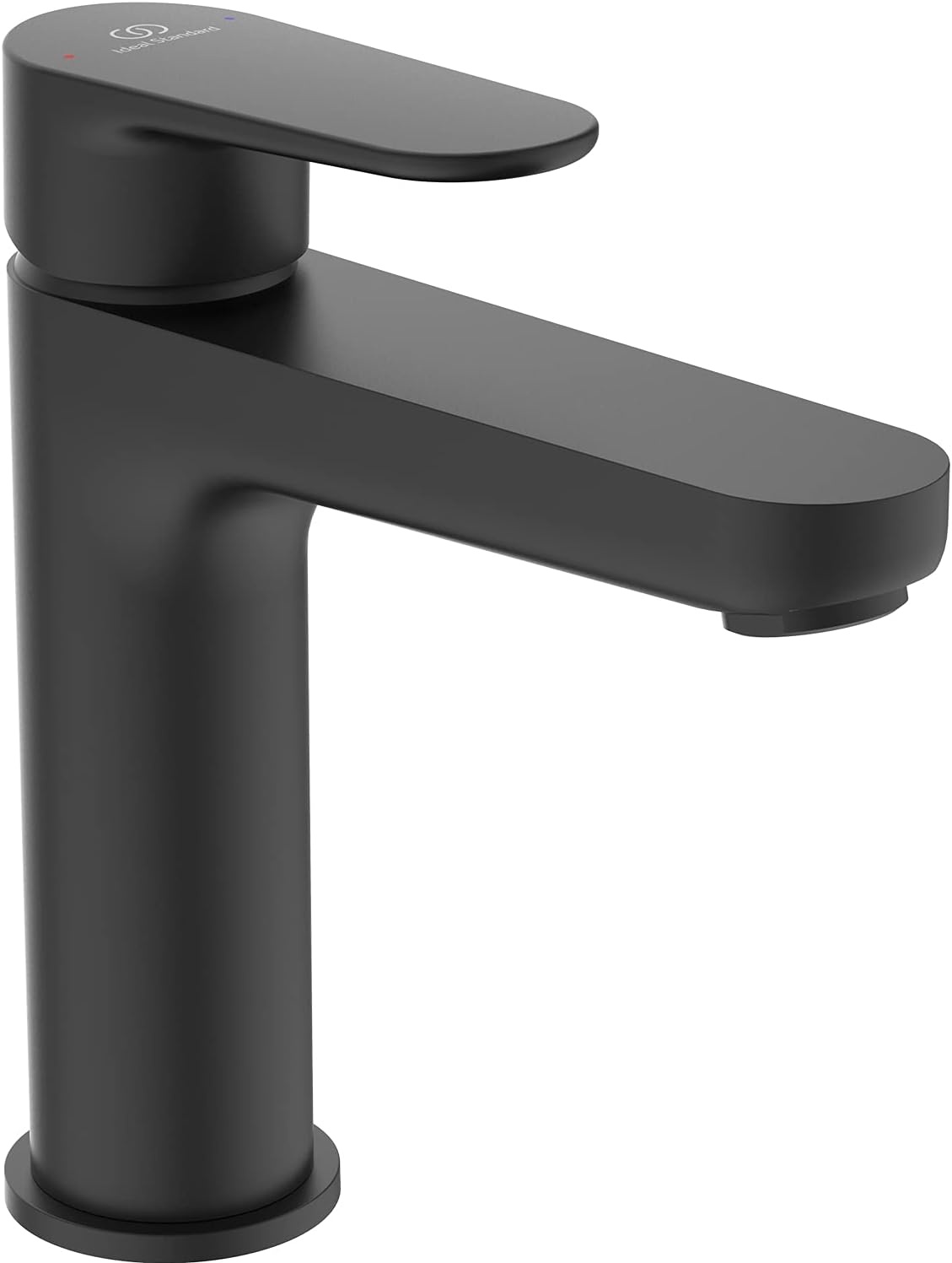 Ideal Standard Cerafine O wastafelarmatuur, Grande, inclusief push-open ventiel, met FirmaFlow patroon, waterbesparend, snelmontagesysteem Easy Fix, Silk Black