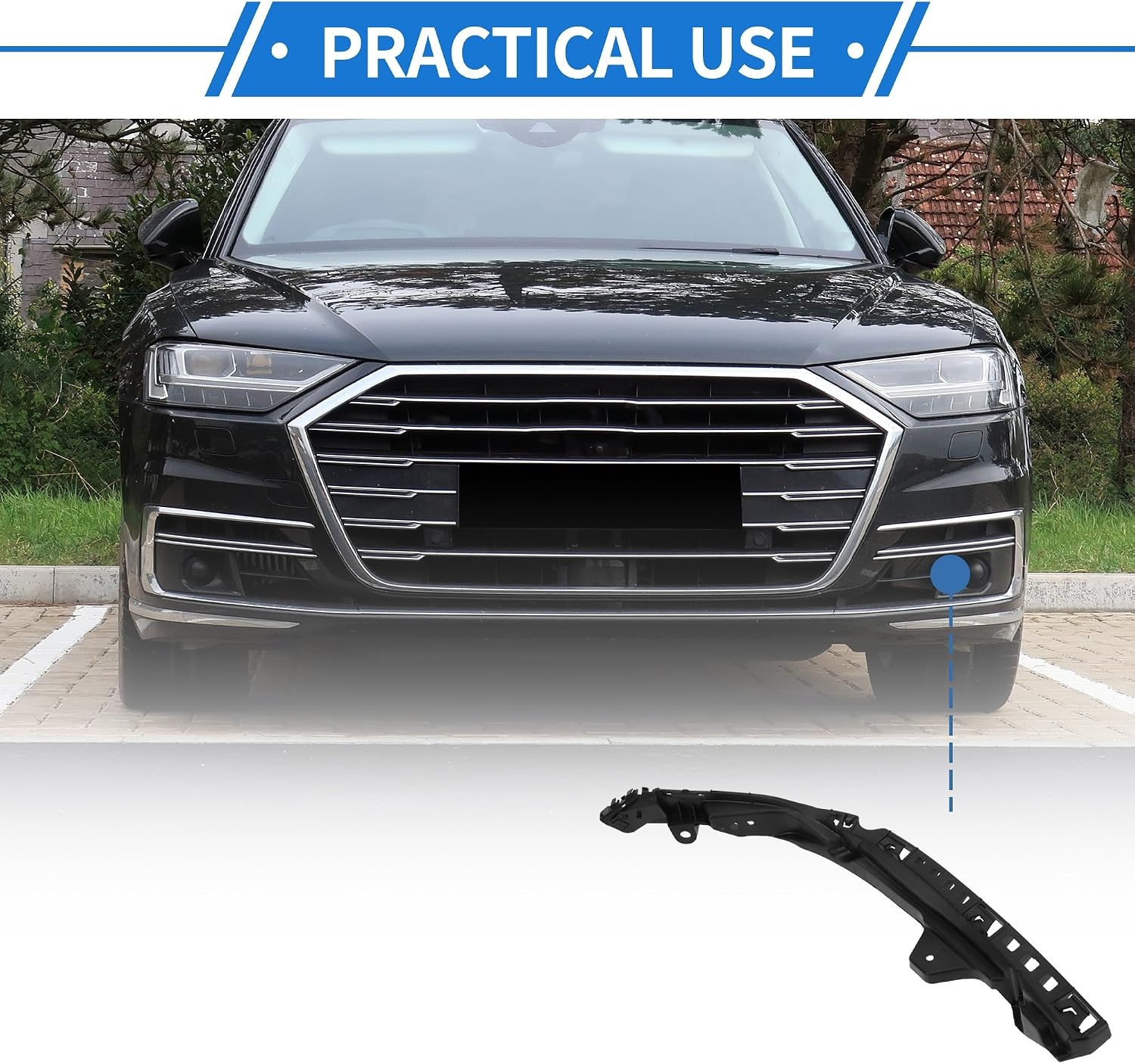 1 Stuk Bumper Ondersteuningsbeugel Compatibel Voor Honda City 2009-2014, Duurzaam Abs Zwart Voorste Linker Bumper Bevestigingsbeugel Montagebeugel Nr.71190Tm0T00