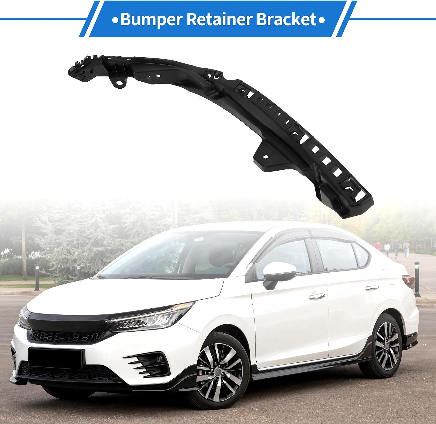 1 Stuk Bumper Ondersteuningsbeugel Compatibel Voor Honda City 2009-2014, Duurzaam Abs Zwart Voorste Linker Bumper Bevestigingsbeugel Montagebeugel Nr.71190Tm0T00