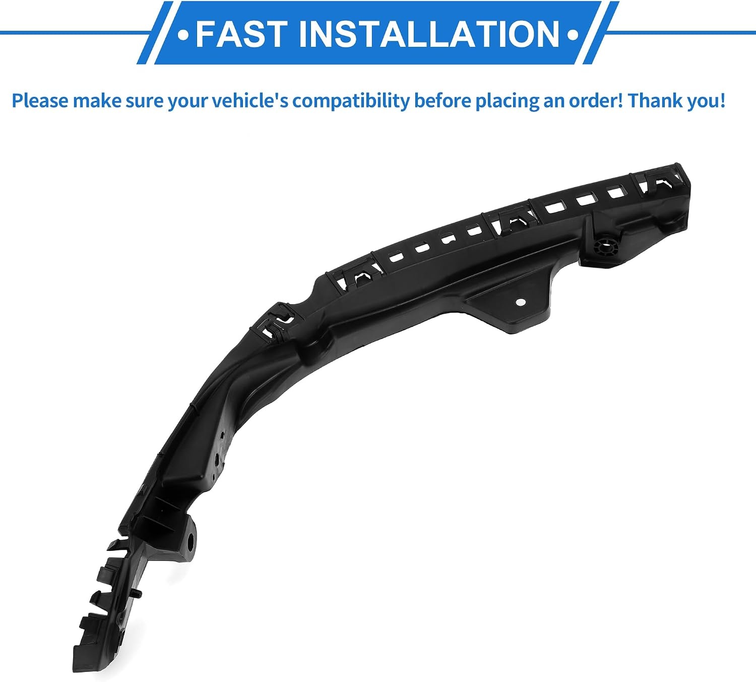 1 Stuk Bumper Ondersteuningsbeugel Compatibel Voor Honda City 2009-2014, Duurzaam Abs Zwart Voorste Linker Bumper Bevestigingsbeugel Montagebeugel Nr.71190Tm0T00