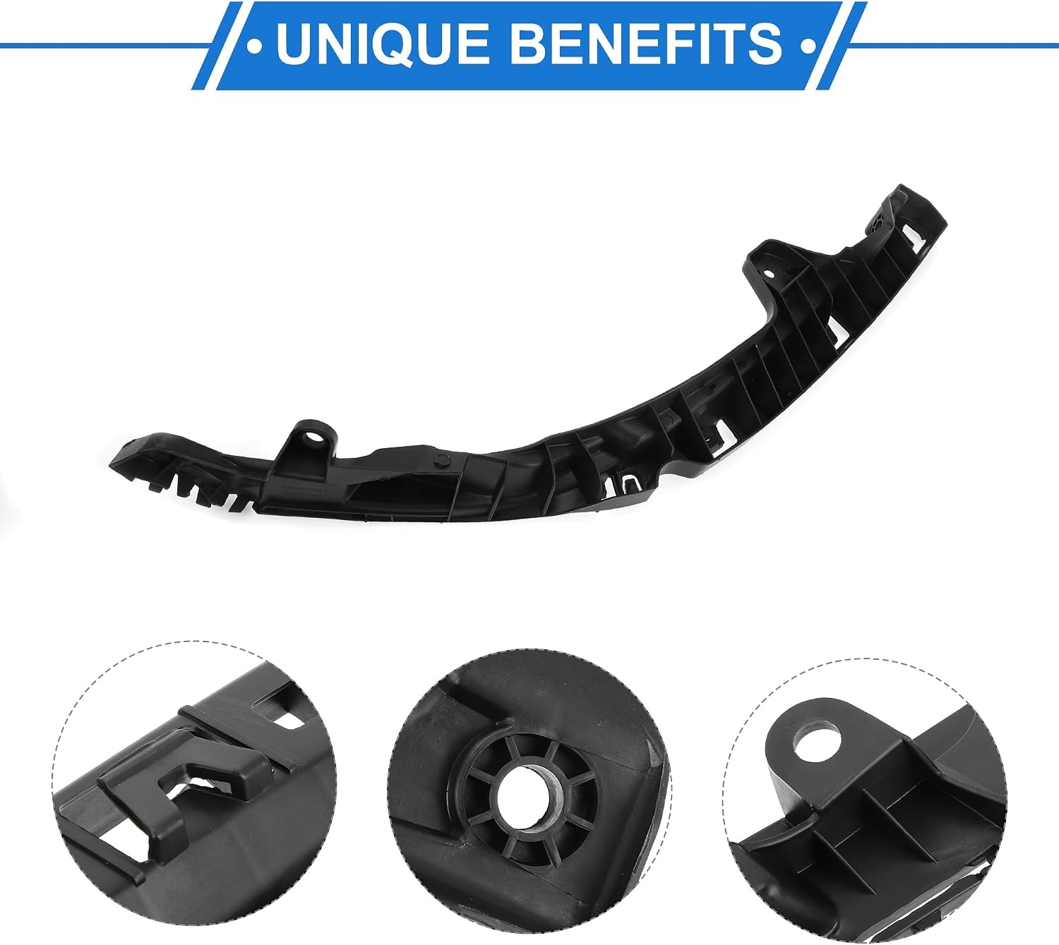 1 Stuk Bumper Ondersteuningsbeugel Compatibel Voor Honda City 2009-2014, Duurzaam Abs Zwart Voorste Linker Bumper Bevestigingsbeugel Montagebeugel Nr.71190Tm0T00