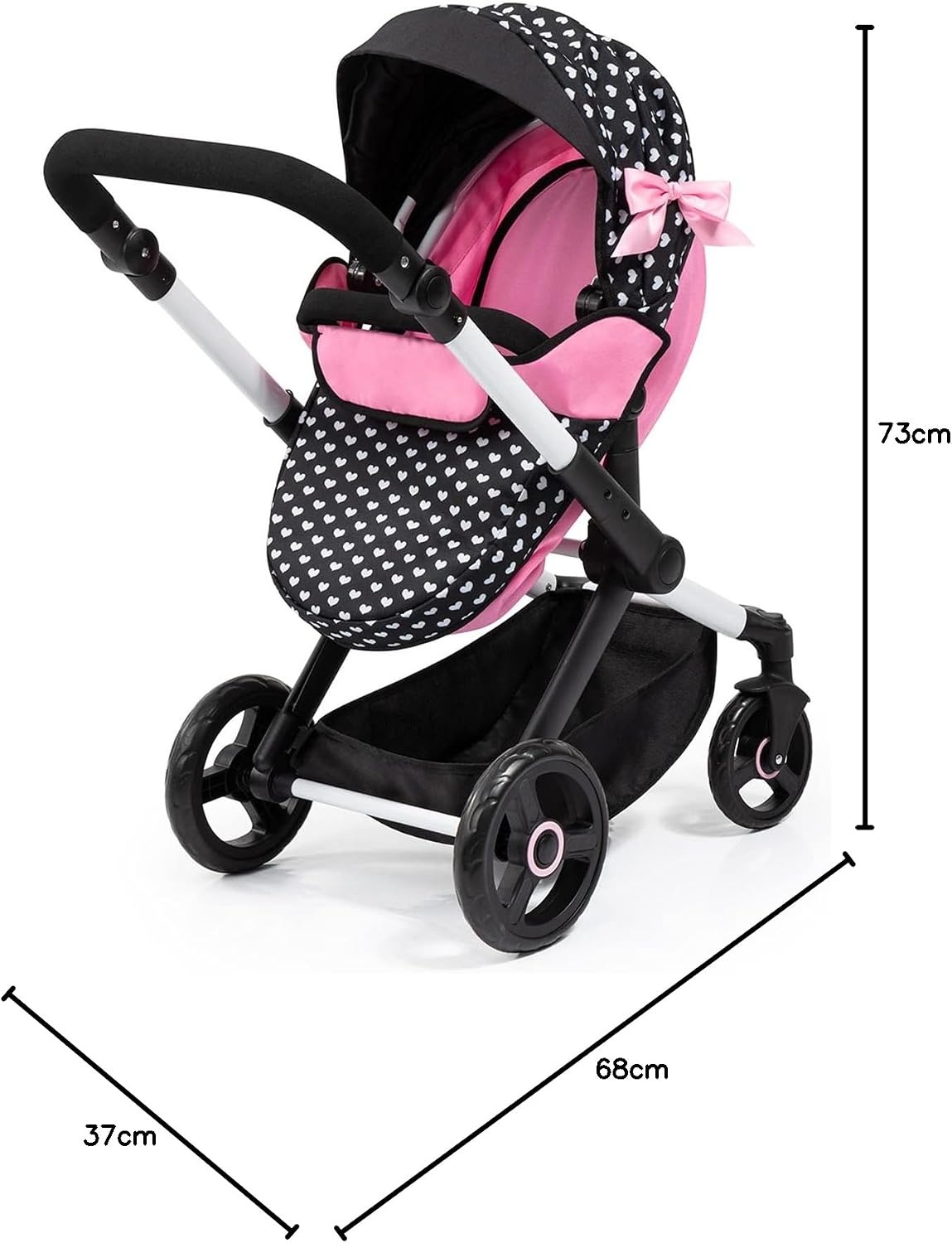 Bayer Design Poppenwagen XEO Jogger Zwart/Roze - 34% Korting