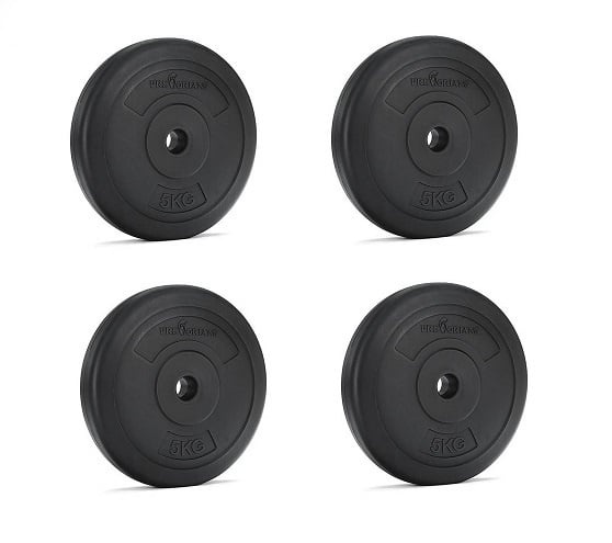 Halterschijven Set 20 kg (4x 5 kg) Zwart - 26 mm Boring