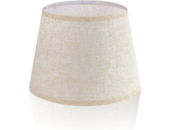 Stoffen Trommelkap Lampenkap voor Tafellamp Wandlamp Bedlamp Vloerlamp | Natuurlijk Linnen Handgemaakt Wit | Ø30cm H20cm | E26 E27 Fitting