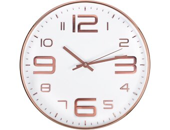 Moderne Wandklok stil niet-tikkend 30 cm Roségoud Rond | Quartz uurwerk | Batterij-aangedreven | voor woonkamer, slaapkamer, kantoor, keuken