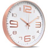 Moderne Wandklok stil niet-tikkend 30 cm Roségoud Rond | Quartz uurwerk | Batterij-aangedreven | voor woonkamer, slaapkamer, kantoor, keuken