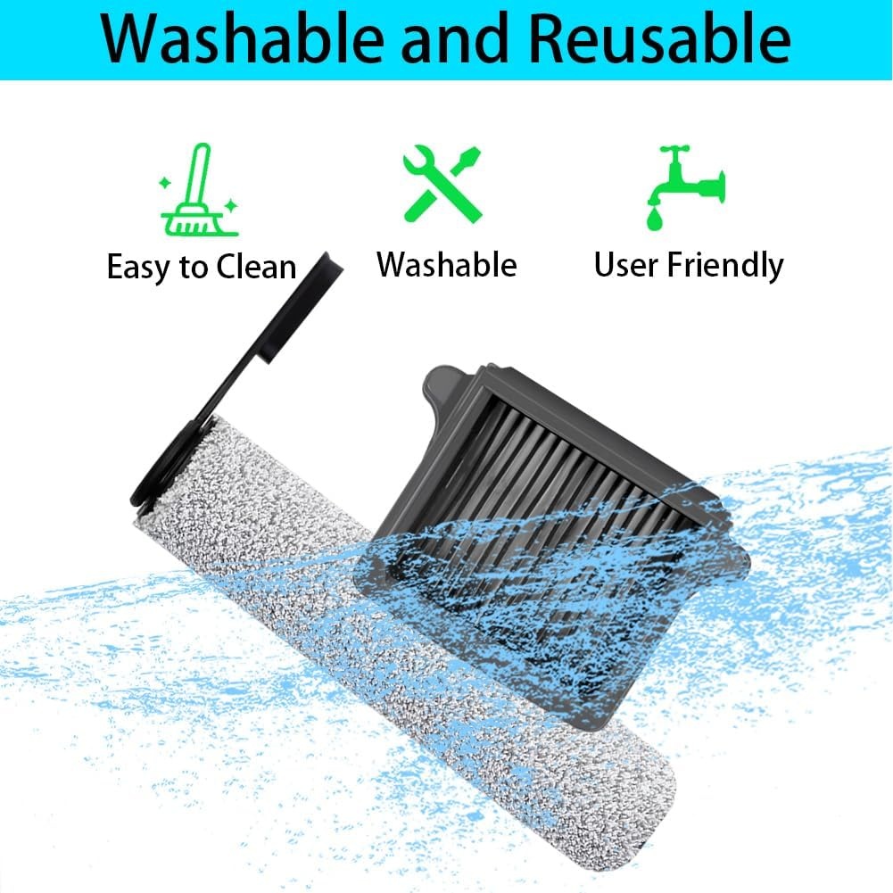 Stofzuiger Reserveonderdelen & Accessoires voor Tineco Floor One S7 Pro | 2 Borstelrollen + 2 HEPA-filters