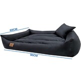 Hondenmand zwart 90x60 cm - wasbaar hondenkussen - waterdicht hondenbed