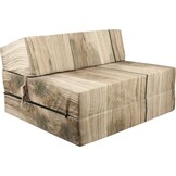 Logeermatras hout motief - opvouwbaar matras - 200x90x15 cm - campingmatras