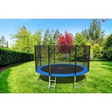 Trampoline 404 cm Blauw/Zwart met Net & Ladder - 35% Korting!