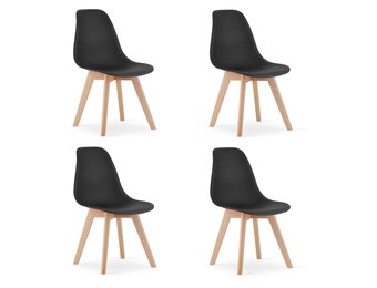 Eetkamerstoelen KITO set van 4 - Zwart - Tijdloos design