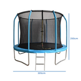 Trampoline Blauw 305cm met Net & Ladder - 35% Korting!