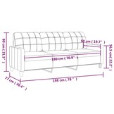 vidaXL Driezitsbank 180 cm Kunstleer Zwart - 35% Korting