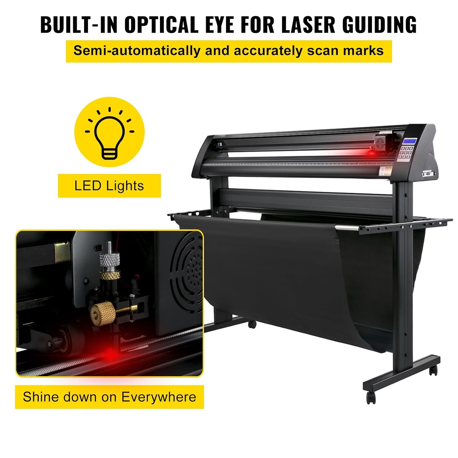 VEVOR Vinyl snijplotter 1350 mm LED Guide Light Signmaster Label Maker Plotter Vinyl snijden plotter voor reclamevels decoratie verschillende handwerk labelproductie printer