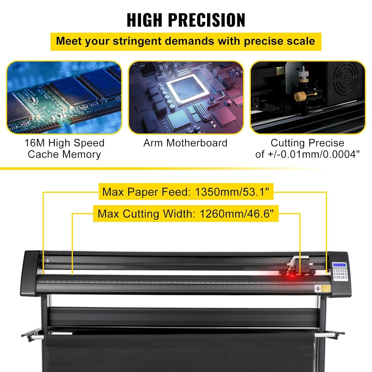 VEVOR Vinyl snijplotter 1350 mm LED Guide Light Signmaster Label Maker Plotter Vinyl snijden plotter voor reclamevels decoratie verschillende handwerk labelproductie printer