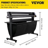 VEVOR Vinyl snijplotter 1350 mm LED Guide Light Signmaster Label Maker Plotter Vinyl snijden plotter voor reclamevels decoratie verschillende handwerk labelproductie printer