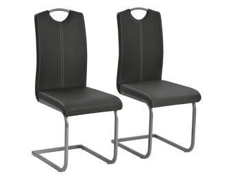 vidaXL Eetkamerstoelen 2 st kunstleer grijs