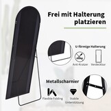 Koonmi Boogspiegel Zwart - 65 x 179 cm - Staande Wandspiegel
