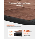 VEVOR Dansvloer van rubber PP en PVC, 52 in elkaar grijpende delen, 315 x 315 x 17,2 mm, draagbare dansvloer met gevoerde bodem (eikenhouten bed, 52 vierkante voet/doos)