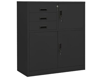 vidaXL Kantoorkast 90x40x102 cm staal antracietkleurig
