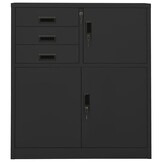 vidaXL Kantoorkast 90x40x102 cm staal antracietkleurig