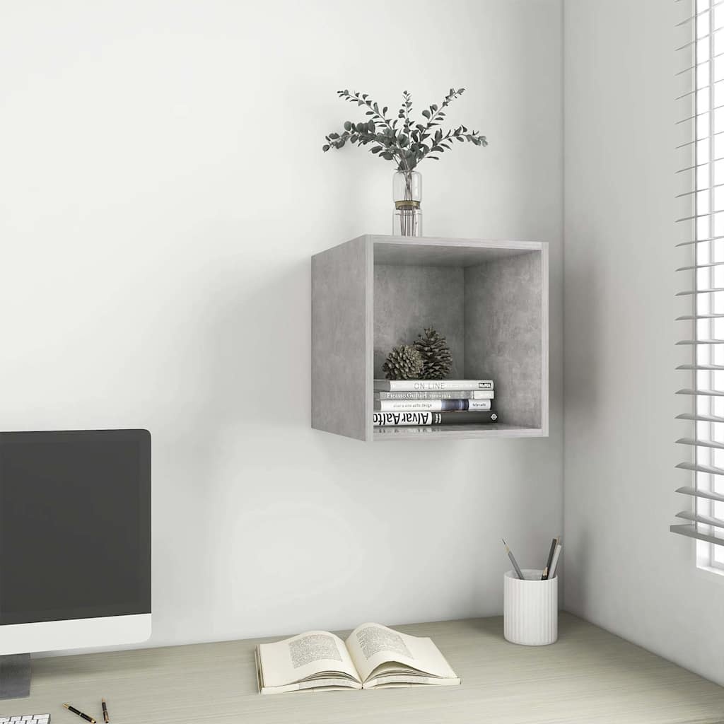 vidaXL Wandkast 37x37x37 cm bewerkt hout betongrijs