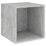 Wandkast 37x37x37 cm Bewerkt Hout Betongrijs - 70% Korting