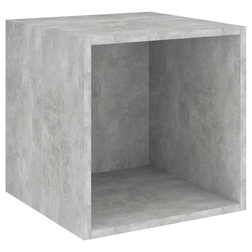 Wandkast 37x37x37 cm Bewerkt Hout Betongrijs - 70% Korting