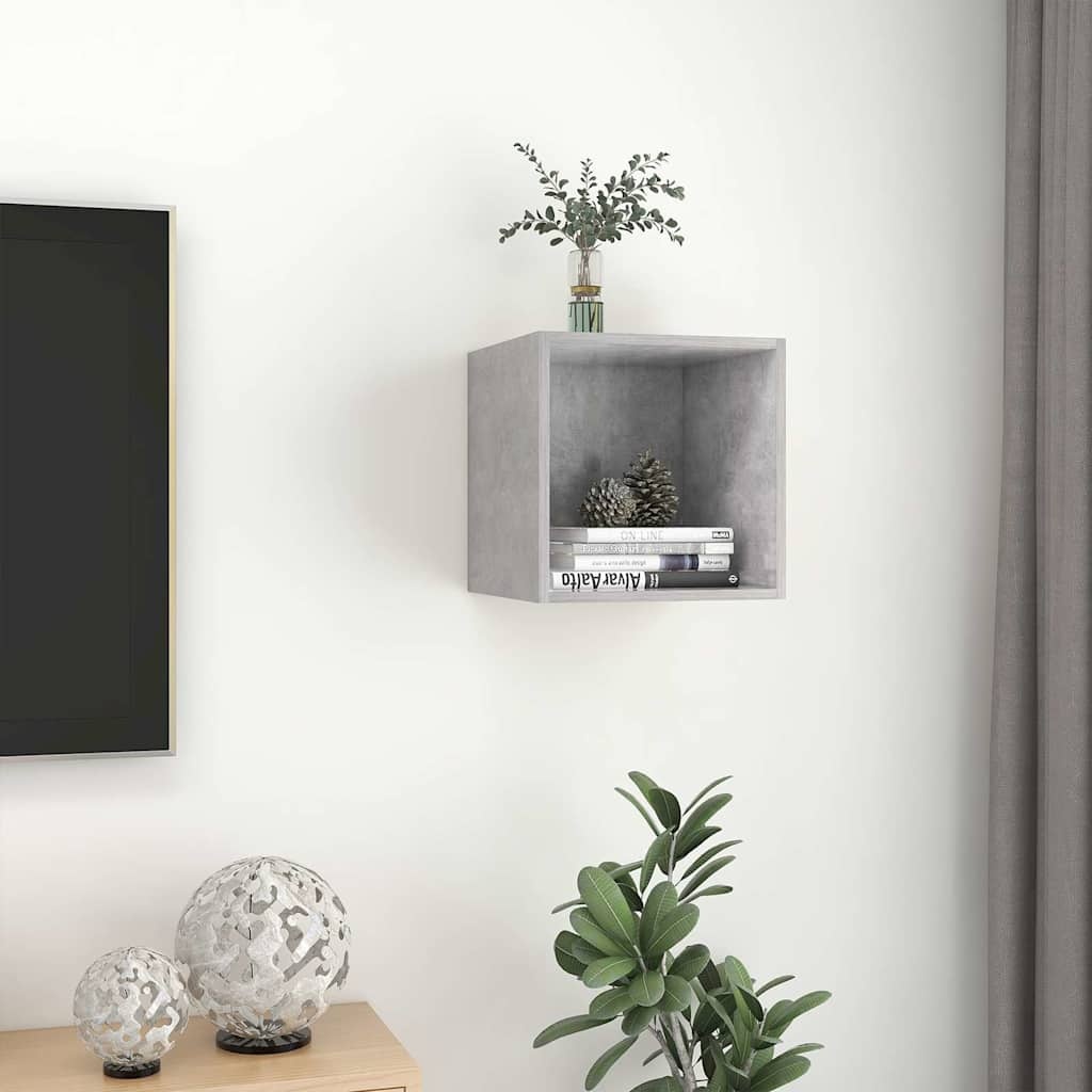vidaXL Wandkast 37x37x37 cm bewerkt hout betongrijs