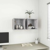 vidaXL Wandkast 37x37x37 cm bewerkt hout betongrijs