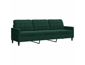 vidaXL Driezitsbank 210 cm fluweel donkergroen